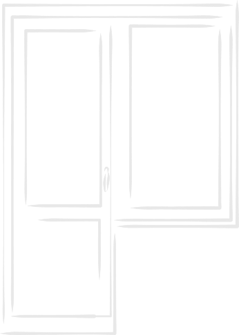 Sketch of a Sliding Glass Window at an Open Angle